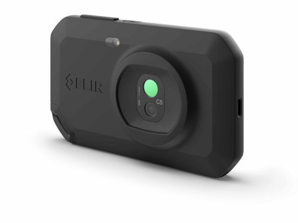 An infrared FLIR C5 camera with a green light on it.