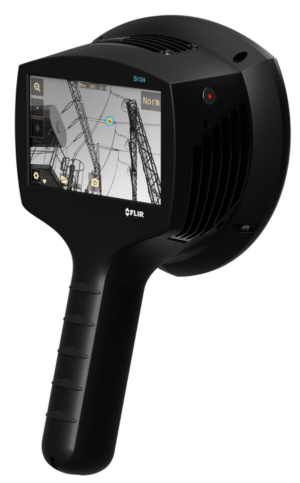 A FLIR Si124 Acoustic Imaging Camera with a built-in screen for infrared imaging.