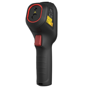 An infrared thermometer on a white background for infrared training purposes.