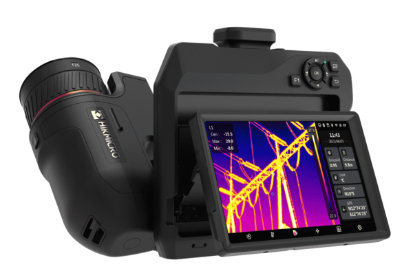 An infrared camera attached to the HIKMICRO SP60 Ultra High Performance Thermal Imager, ideal for infrared training.