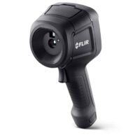 A black NEW FLIR E8 Pro infrared hand held camera with a lens on it for infrared training.