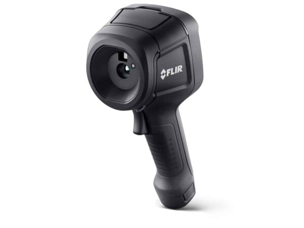 A black NEW FLIR E8 Pro infrared hand held camera with a lens on it for infrared training.